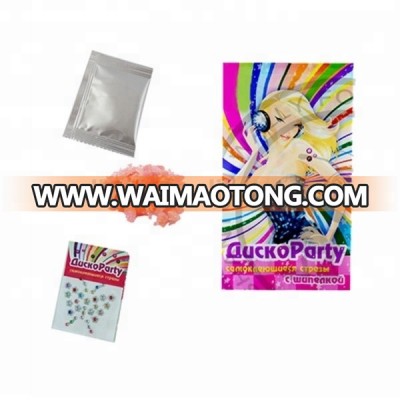 Surprise Kids Cartoon Bling Body Crystal Stickers  Mix Popping Candy Bag Candy And Toy